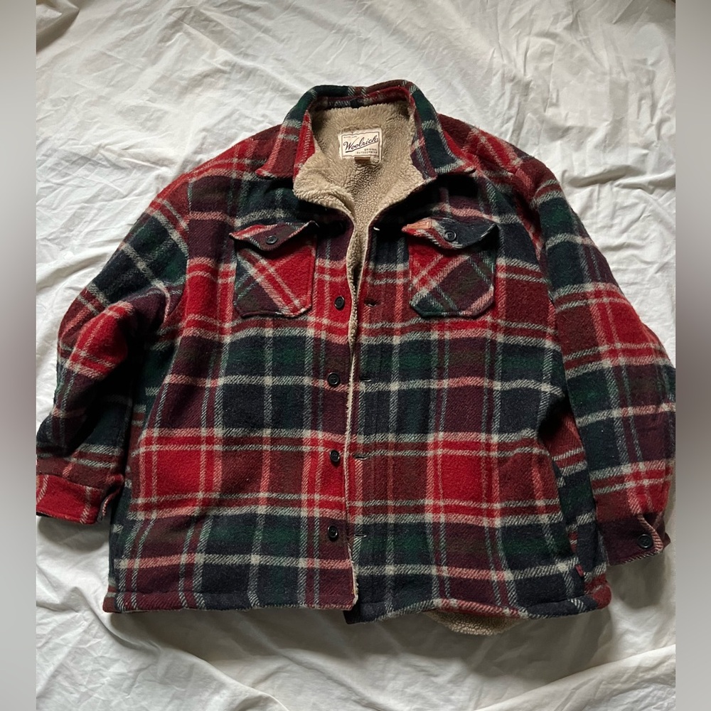 Woolrich Wool Sherpa Lined Flannel Jacket SZ XL